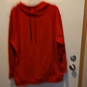 Bright Red Pullover Hoodie with Drawstrings